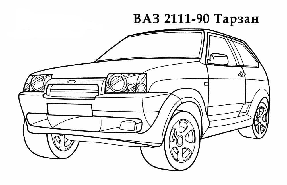 Лада Приора для срисовки. Скачать и распечатать