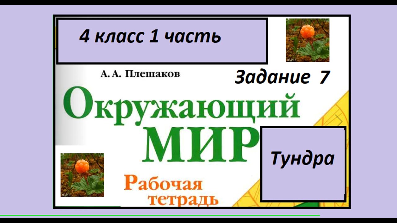 Тундра. Окружающий мир. 4 класс, 1 часть. Учебник А. Плешаков