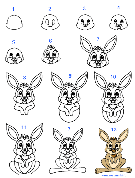 Как легко нарисовать зайца