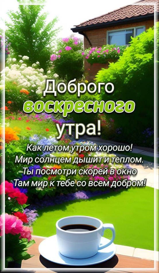 Подпись 'С добрым утром воскресенья' и мерцание — Скачайте на