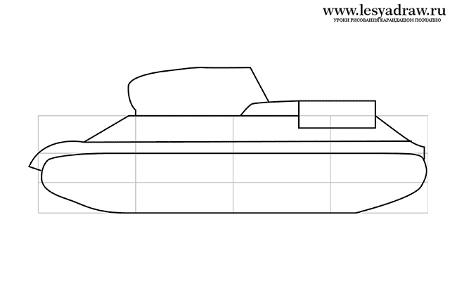 Рисунок танка поэтапно карандашом простой 