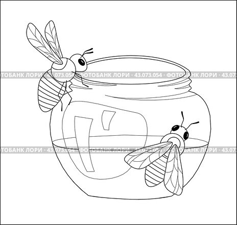 Баночка варенья. Раскраска.