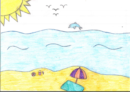 Как нарисовать летний пляж акварелью How to Draw a Beach