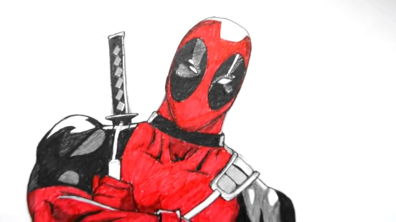 Видео Как нарисовать ДЕДПУЛА /166/How to draw DEADPOOL/如何