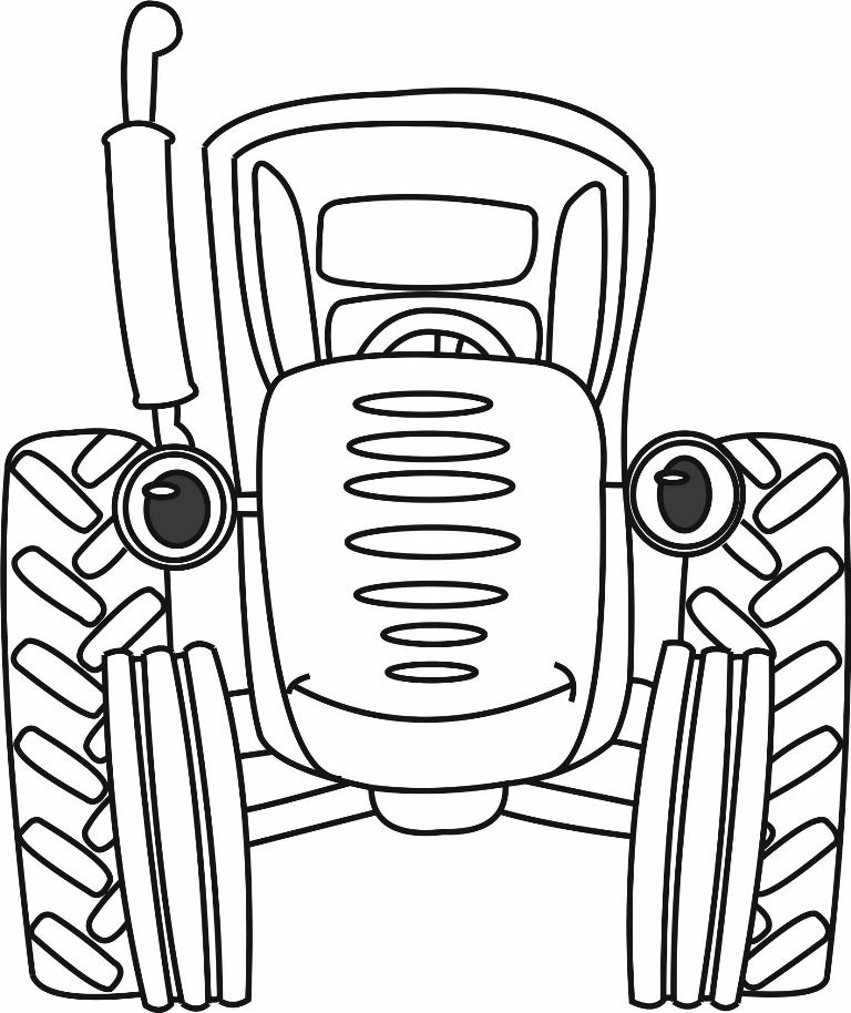 Раскраска Синий трактор 1
