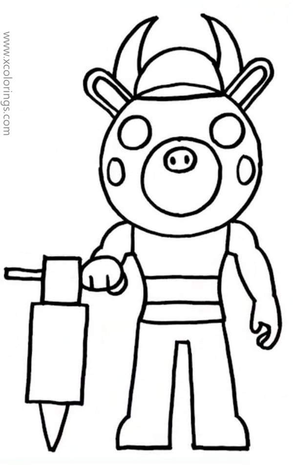 Piggy Roblox Coloring Pages Doggy