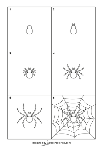 Рисуем Паука поэтапно для детей.