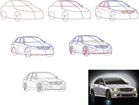 Рисуем машину шаг за шагом: легкий урок для начинающих