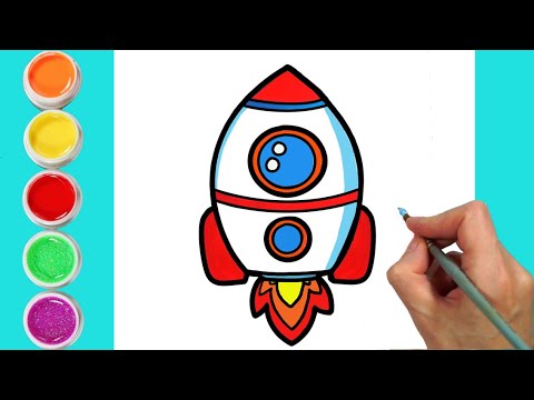 how to draw a rocket for children / как