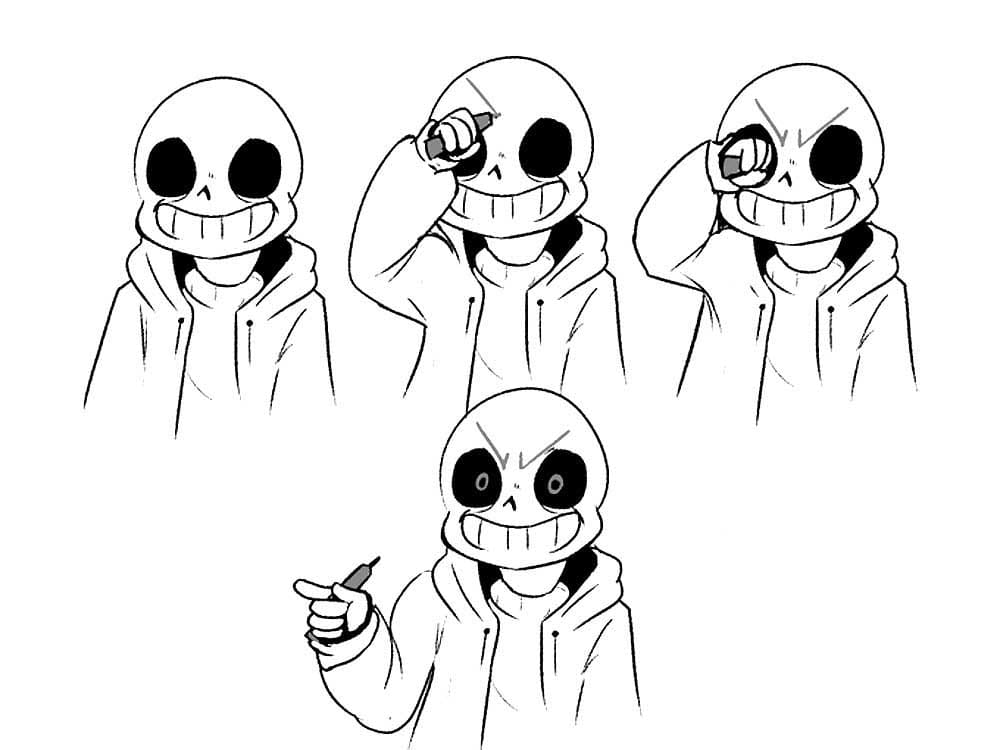 Раскраска Персонаж Happy Sans