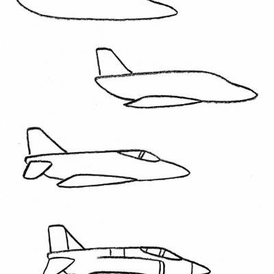Как нарисовать военный самолет поэтапно
