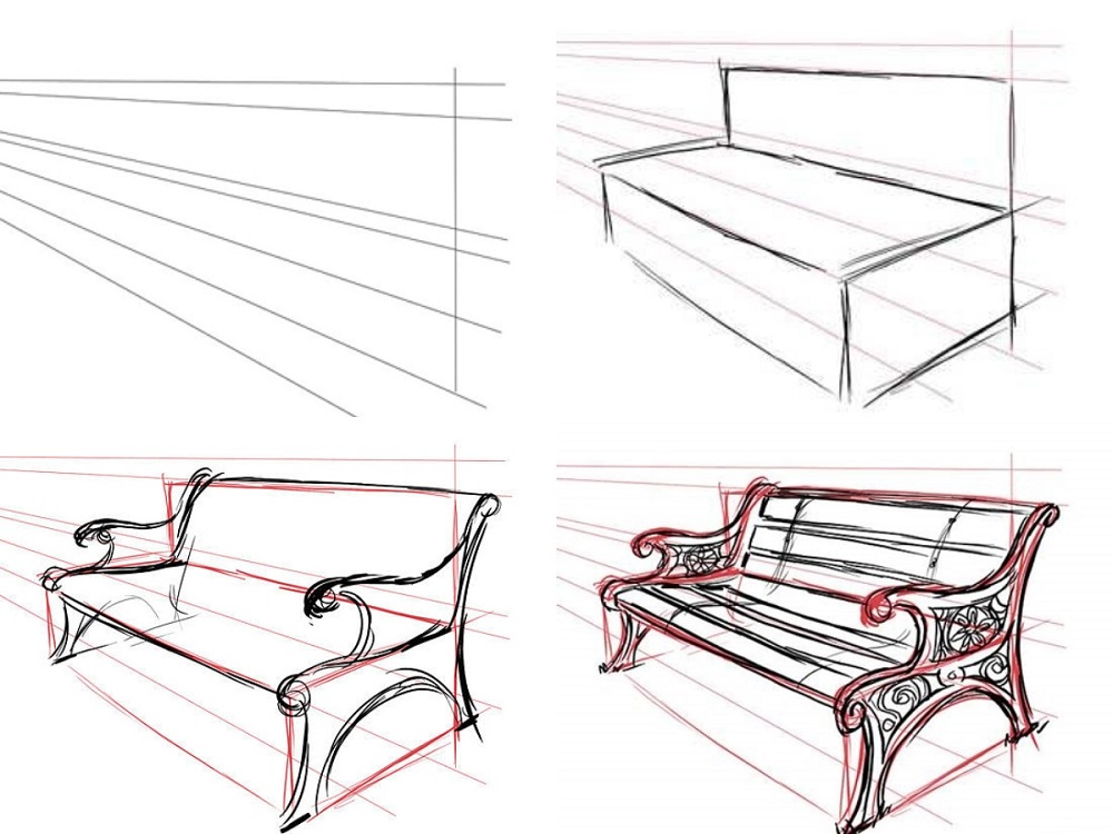 Маленькая скамейка рисунок 