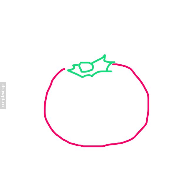 Как рисовать круглый помидор шаг за шагом