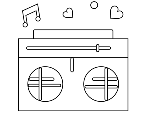 Radio vector illustration. Hand drawn linear drawing of FM