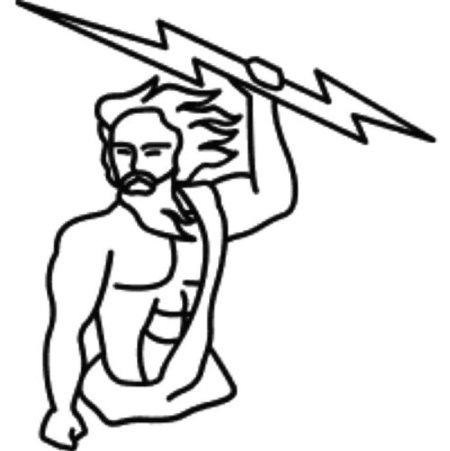 Zeus Mighty Powerful, Greek Mythology Silhouette Design