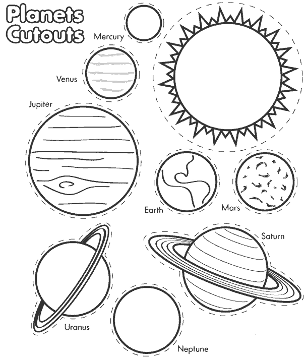 Планеты Солнечной Системы Раскраска