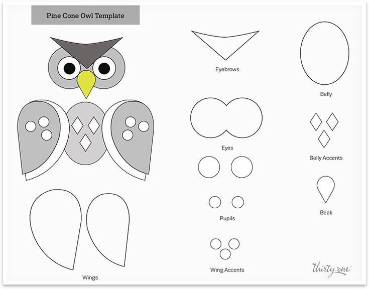 Шаблон для печати сова | Поделки из бумаги для детей