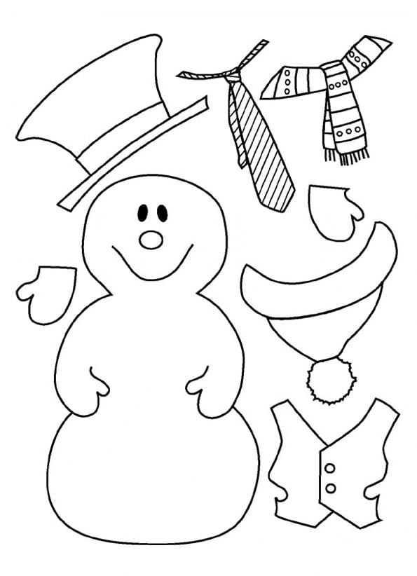 Snowman Craft Printable Template, Free Snowman Outline