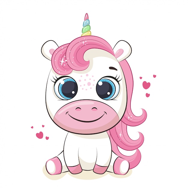 Cute little unicorn cartoon