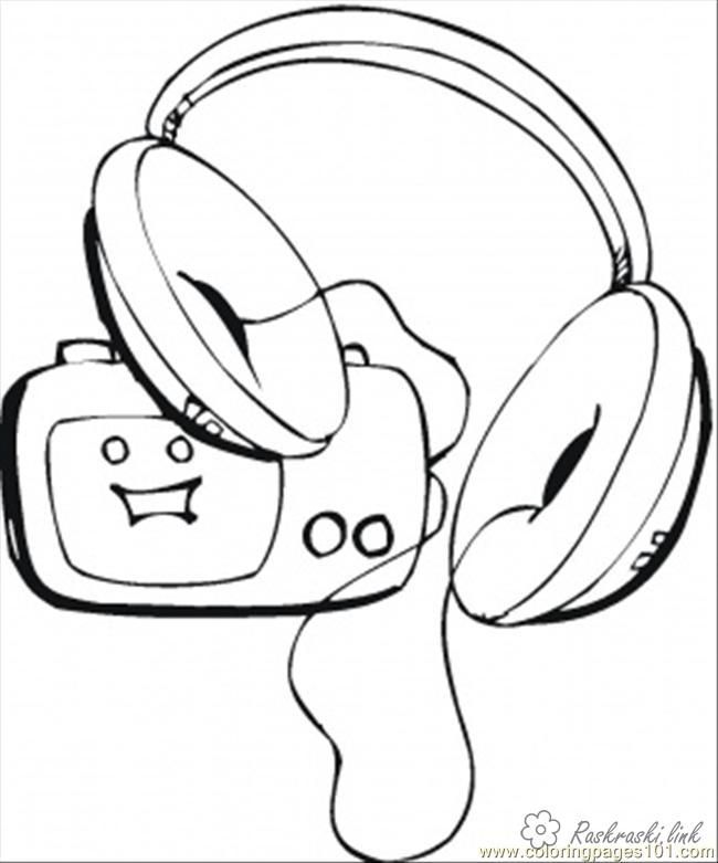 Coloring Page Outline Of Boy In Headphones Listening To Music