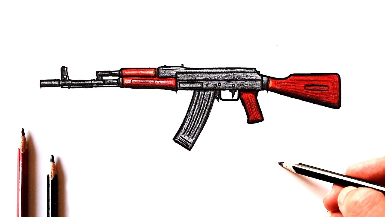 Ak 47 Weapon Vector Illustration Kalashnikov: стоковая