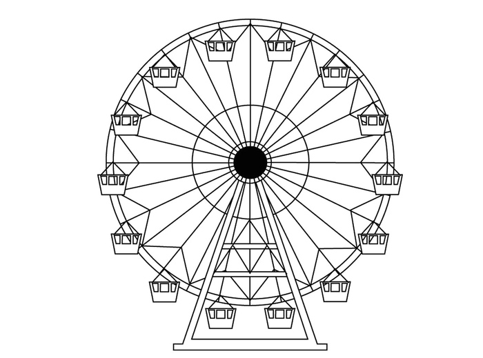 Колесо обозрения детский рисунок