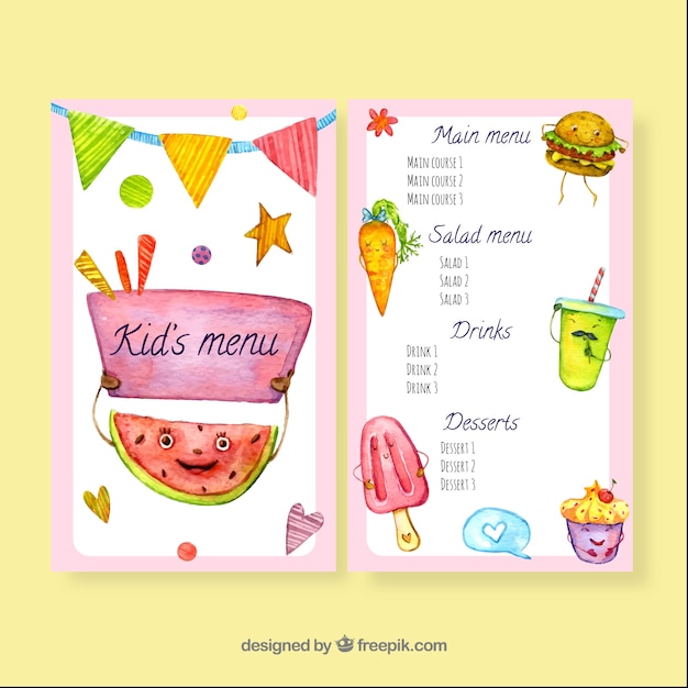 Kids menu