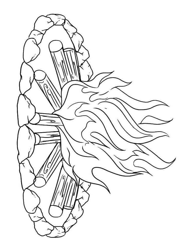 Раскраски Костёр