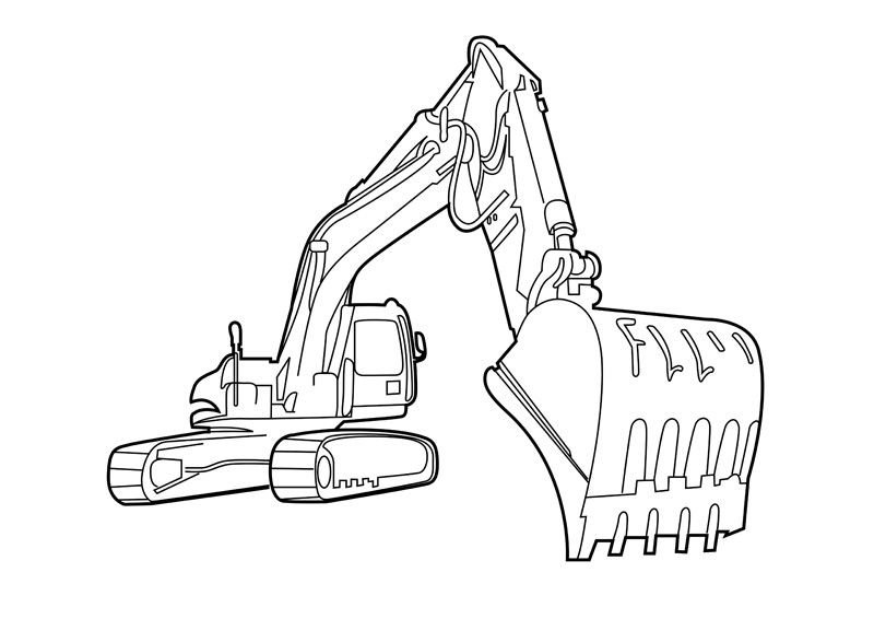 Раскраски Раскраска Экскаватор