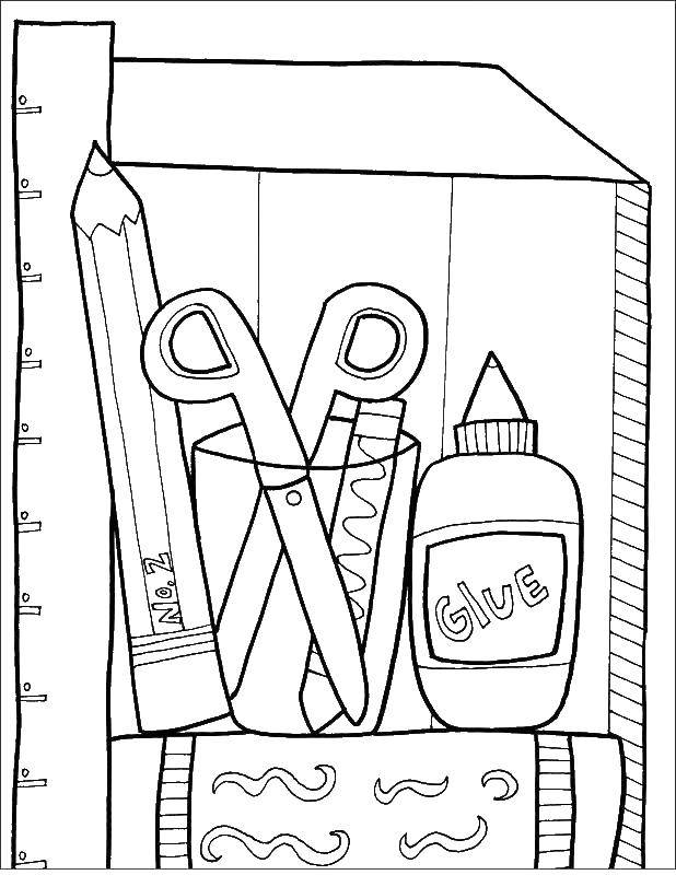 Ракраски Школьные принадлежности – Распечатать бесплатно для
