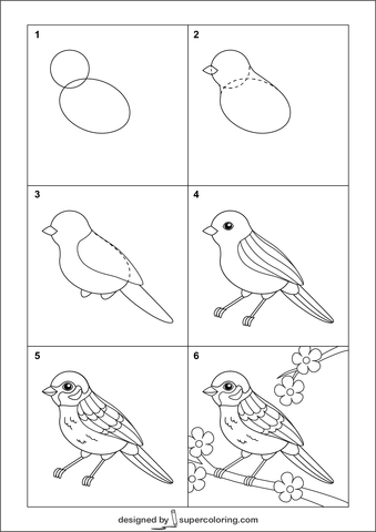 Рисунок на тему воробей 