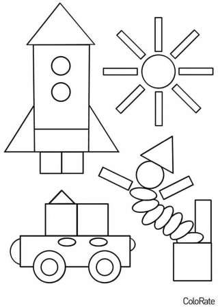 Раскраски Раскраска Геометрические фигуры геометрические