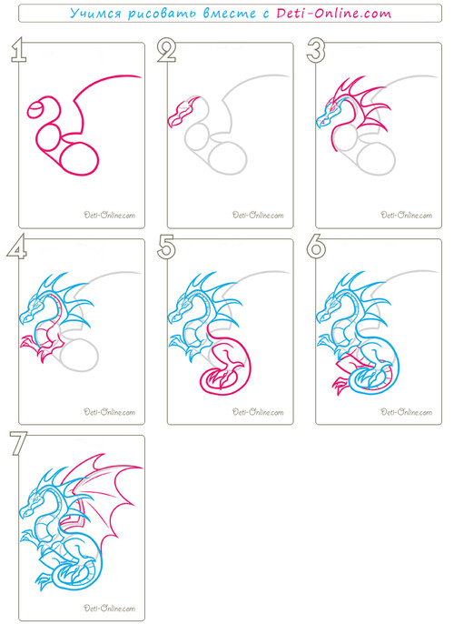 How to Draw a Dragon ☆ Draw a Dragon step by step