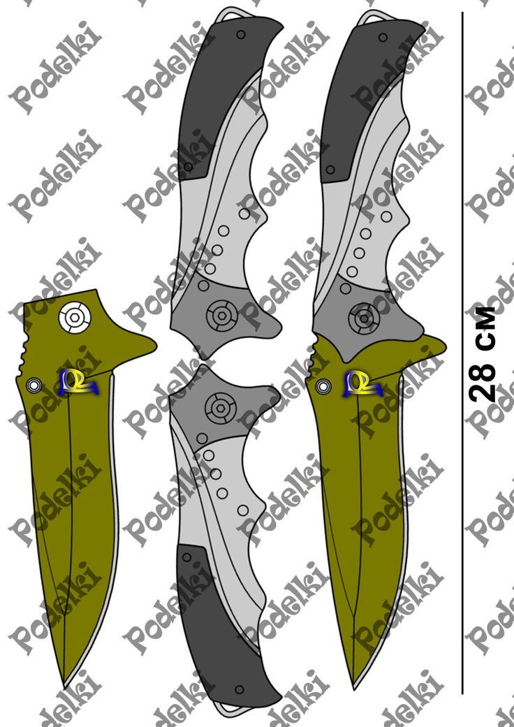 Шаблон, чертеж, схема охотничьего ножа