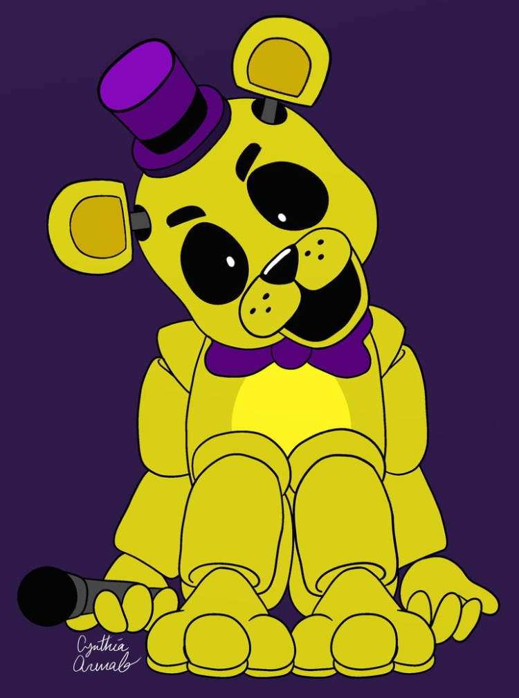 How to draw Fredbear, FNaF, Как нарисовать Фредбера, ФНаФ