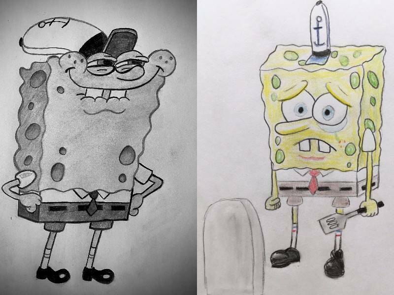 Рисуем Губку Боба Квадратные Штаны. SpongeBob SquarePants