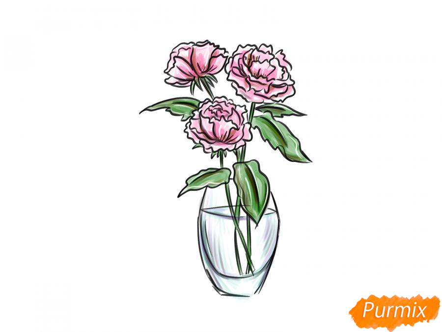 ПИОН / как нарисовать / пастель/peony how to draw