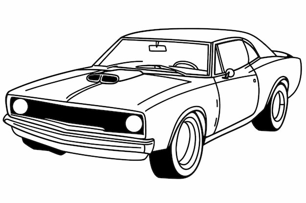 Иллюстрация Dodge Challenger 1970 в стиле графика