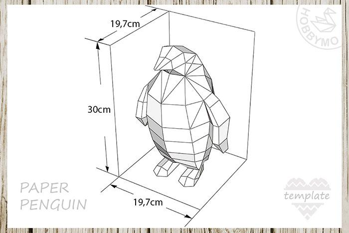 Трафареты пингвина из бумаги 