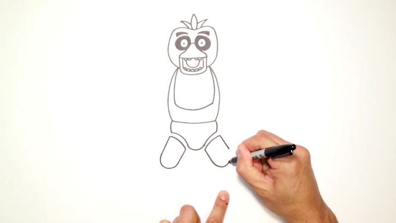 How to draw Rockstar Chica, FNaF, Как нарисовать Рокстар Чику