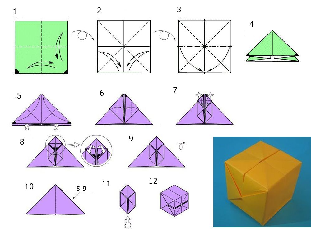 Оригами: модульные поделки из бумаги и схема изготовления