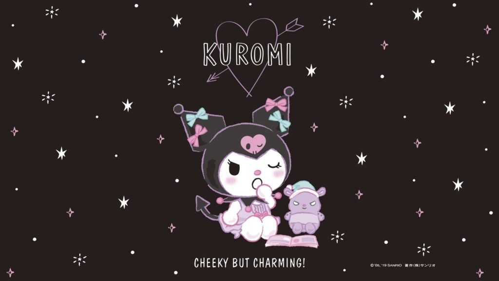 Cute Kuromi Pink Pattern Wallpaper