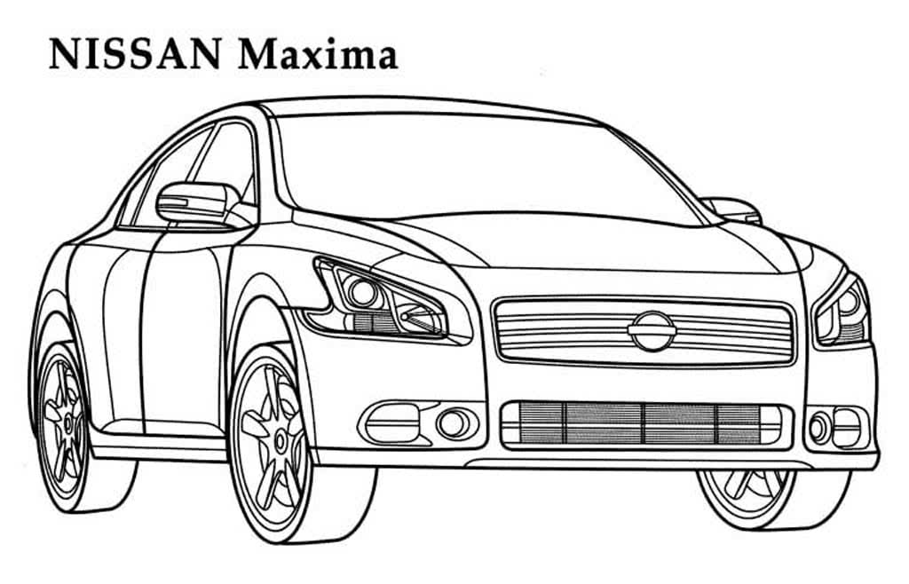 Раскраска Автомобиль Nissan Primera | Раскраски для детей