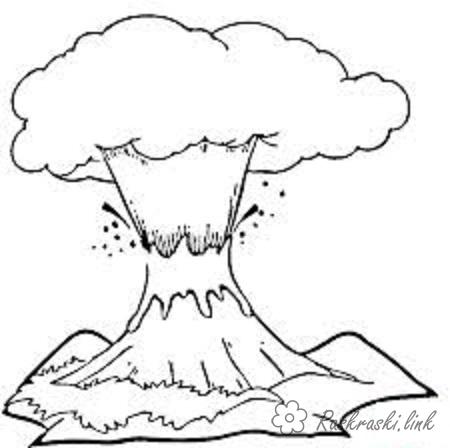 Раскраски Вулкан — распечатать и скачать бесплатно для детей