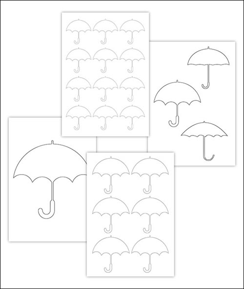 цветные зонтики » шаблоны для аппликаций