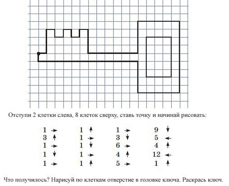 Раскраска Дорисуй По Клеточкам Распечатать бесплатно