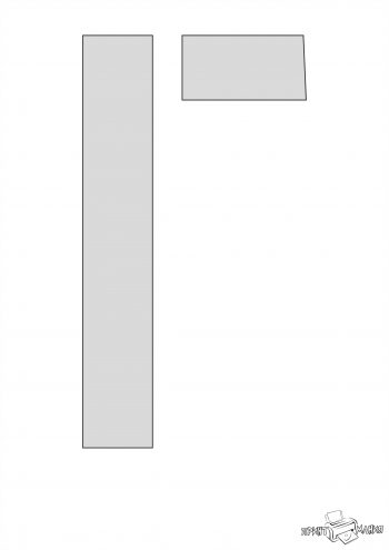 Буква Б из бумаги, распечатать трафарет/шаблон для вырезания