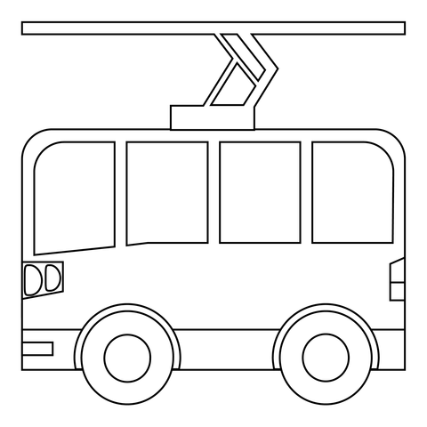 Раскраска Троллейбус эмодзи | Раскраски для детей печать онлайн