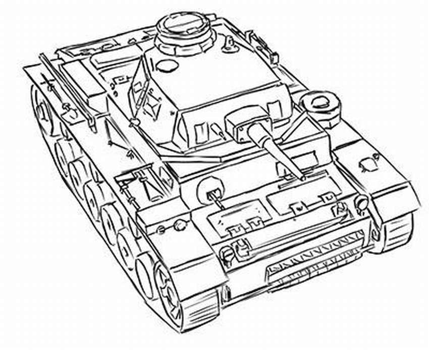 Как нарисовать танк Тигр поэтапно карандашом