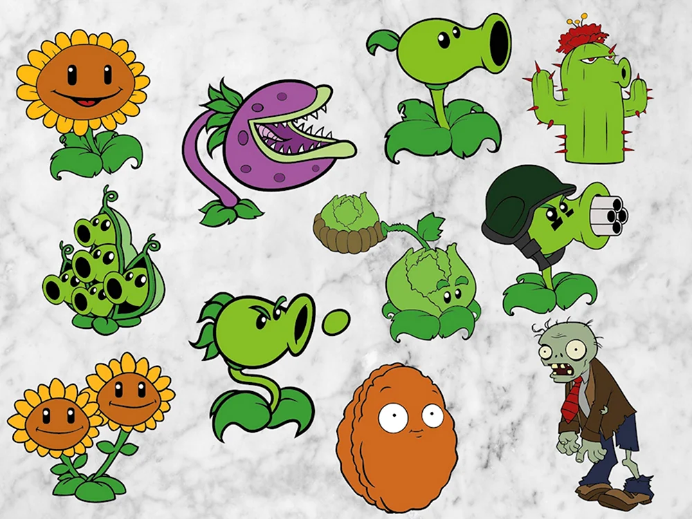 Как нарисовать ГОРОХОСТРЕЛ из игры Plants vs. Zombies 2